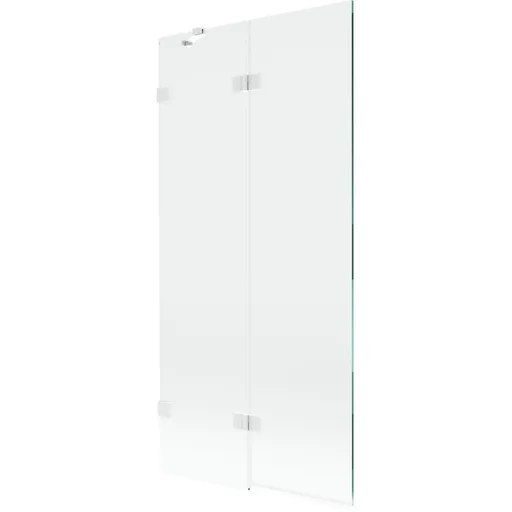 MEXEN/S - Lunar vaňová zástena 2-krídlová ľavá 90 x 150, transparent, biela 897-090-100-20-00-L