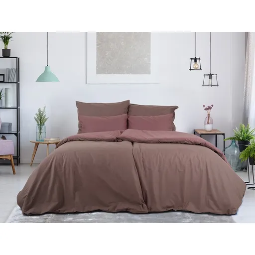 B.E.S. Petrovice Bavlnené obliečky Double face hnedá/bordová