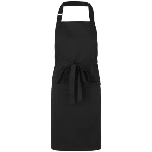 Neutral Čašnícka zástera s náprsenkou z organickej Fairtrade bavlny - Čierna