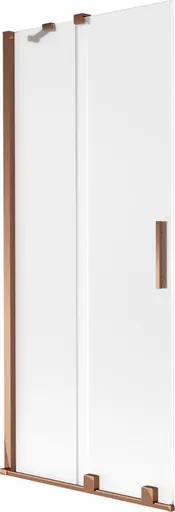 MEXEN/S - Velar dvojkrídlová posuvná vaňová zástena 85 x 150, dekor, ružové zlato 896-085-000-31-60