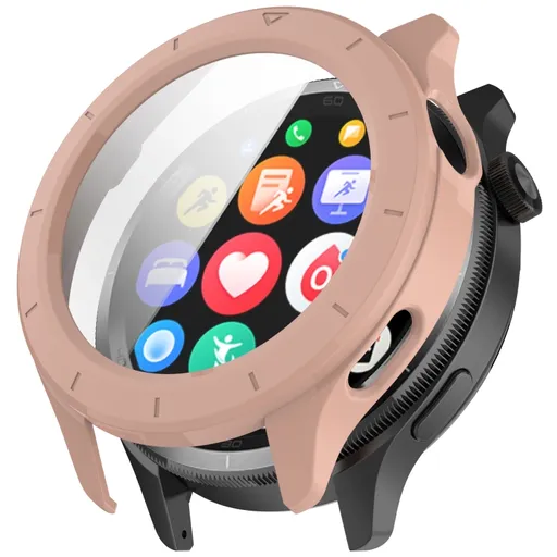 PC FULL COVER Plastový kryt so sklom pre Xiaomi Watch S4 ružový