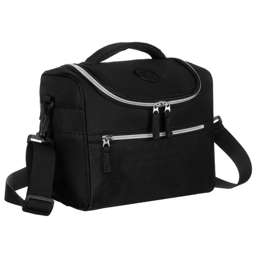 Čierna cestovná kozmetická taška s nastaviteľným popruhom a háčikom na zavesenie - Peterson