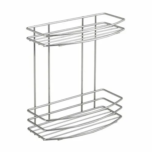 AQUALINE 37014 Chróm line drôtená polica dvojitá, strieborná