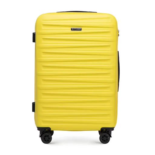 Stredný kufor ABS s horizontálnym razením, žltý 56-3A-002-50