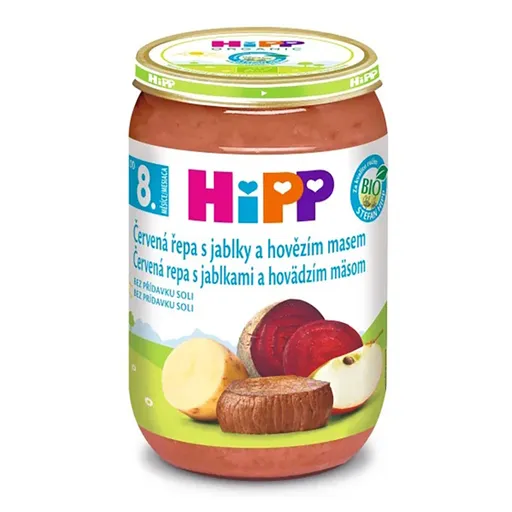 HIPP Červená repa s jablkami a hovädzím mäsom BIO 220 g