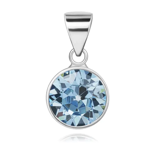 Strieborný 925 prívesok - výrazný modrý krištáľ Swarovski okrúhleho tvaru