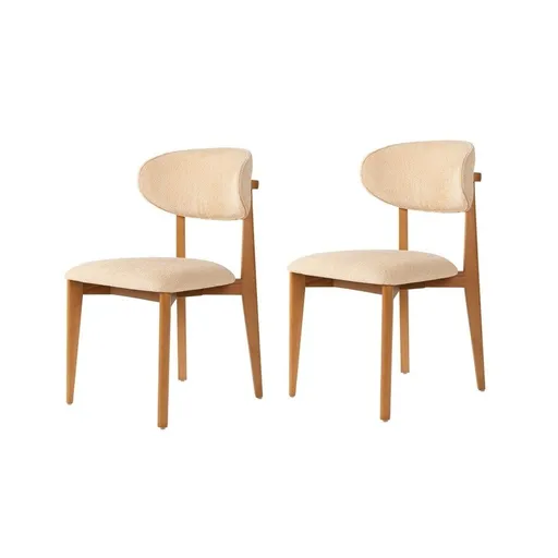 Súprava jedálenských stoličiek Lionte Beige and Dark Oak, 2 ks