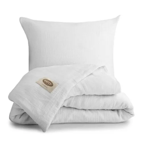 MATEX Mušelínové obliečky biela, 140 x 200 cm, 70 x 90 cm