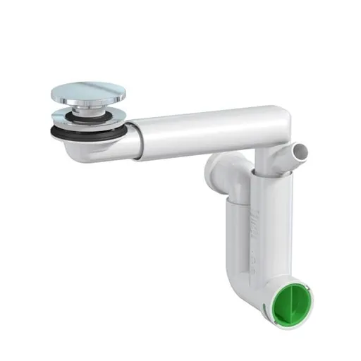 Umývadlový sifón SAT priestorovo úsporný do nábytku vr. click/clacku chróm SATSIFCABCR