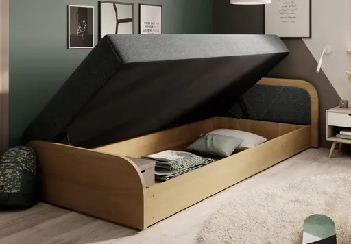 ArtElta Jednolôžková posteľ PARYS hnedá | 80 x 190 cm Farba: Pravá / Sawana 21