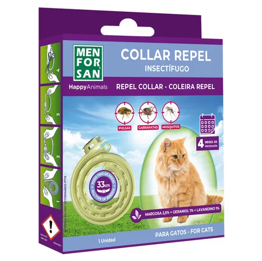 MENFORSAN Prírodný antiparazitný obojok pre mačky 30 cm