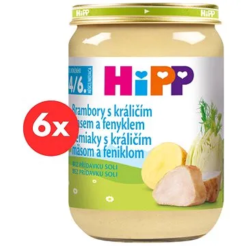 HiPP Zemiaky s králičím mäsom a feniklom – 6× 190 g (4062300281134)