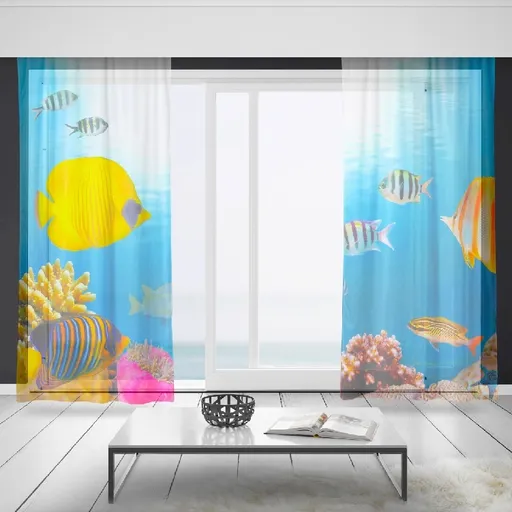 Záclony Morské dno 2 (Rozměr záclony: 150x250)
