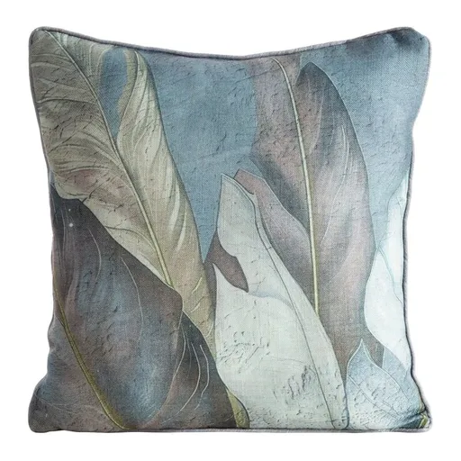 ArtFir Obliečka na vankúš LEN 38 | zelená/hnedá 45 x 45 cm