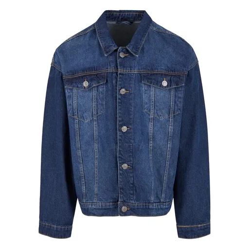 Build Your Brand Pánska rifľová bunda - Stredne modrá | 3XL