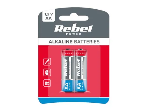 Batéria AA (R6) alkalická REBEL Alkaline Power 2ks / blister BAT0067B