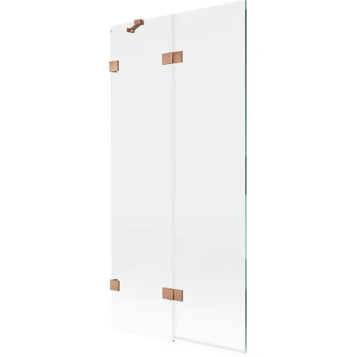 MEXEN/S - Lunar vaňová zástena 2-krídlová ľavá 90 x 150, transparent, meď kartáčovaná 897-090-100-65-00-L