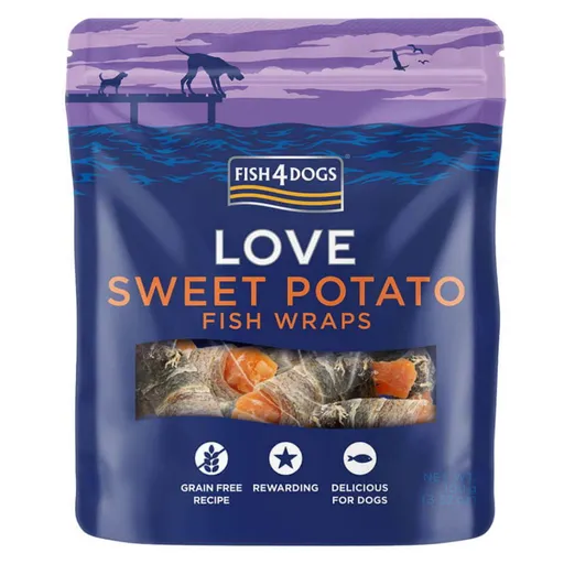 FISH4DOGS Maškrty pre psov rybie závitky s batátou 100 g