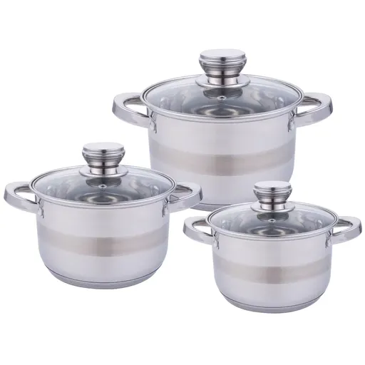 MAKRO - Sada hrncov 3-dielna s pokrievkou, 2,9L, 3,9L, 5,1L