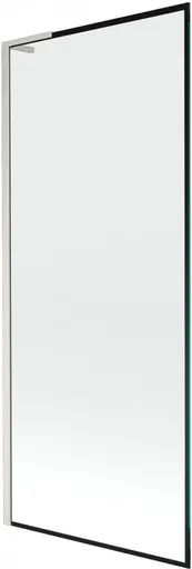 MEXEN/S - Next L vaňová zástena FIX 80 x 150, čierna vzor, nikel kartáčovaná 895-080-000-03-70-97