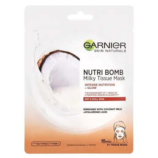 GARNIER Skin Naturals Nutri Bomb Textilná maska s kokosovým mliekom 28 g