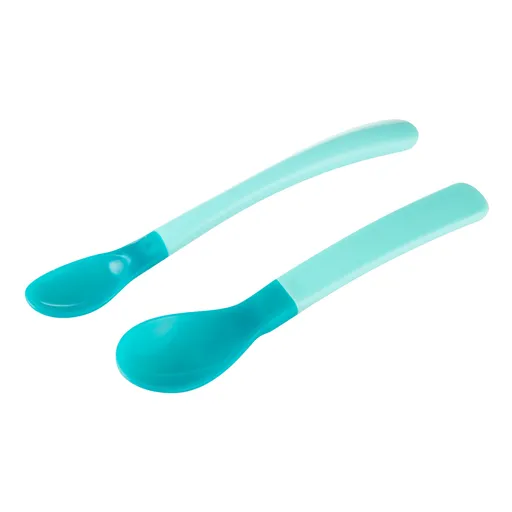 CANPOL BABIES Lyžičky plastové magické 2ks 4m+ tyrkysové