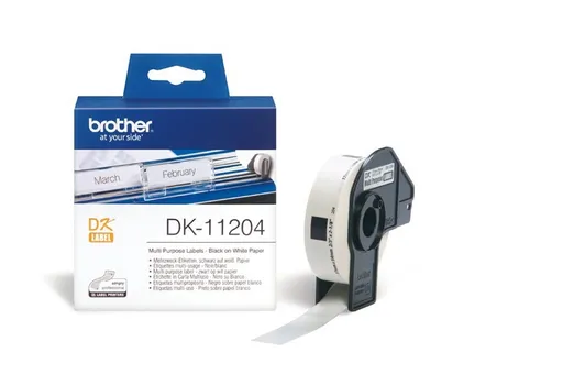 Brother DK-11204, 17mm x 54mm, papierová rola, 400 etiket