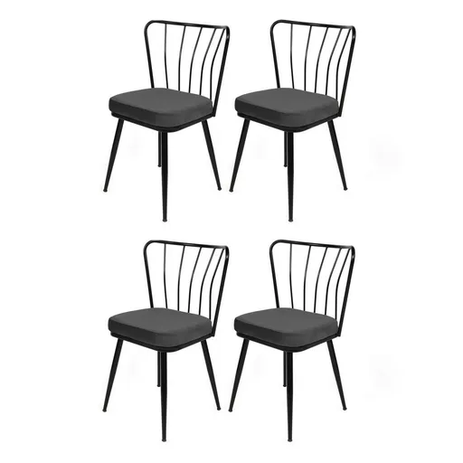 Súprava jedálenských stoličiek Yildiz Anthracite, 4 ks, 4 ks