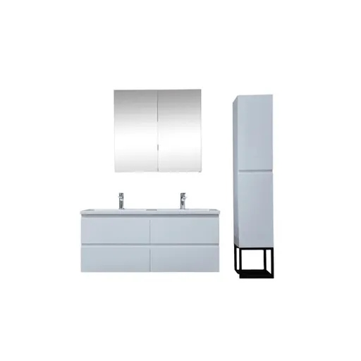 Kúpeľňová skrinka s umývadlom SAT B-Way biela lesk KSETBWAY15