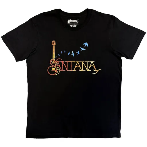 Santana tričko Guitar & Birds Čierna S