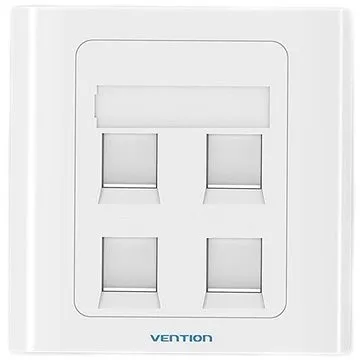 Vention 4 Port Keystone RJ-45 Jack Wall Plate White 86 Type (IFCW0)
