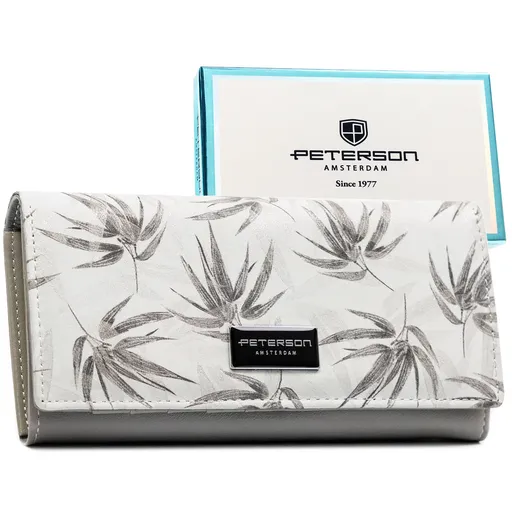Veľká biela dámska peňaženka z ekologickej a prírodnej kože s RFID ochranou – Peterson