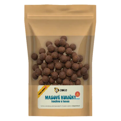 DINGO Mäsové guličky kačica a losos 16 mm/150 g