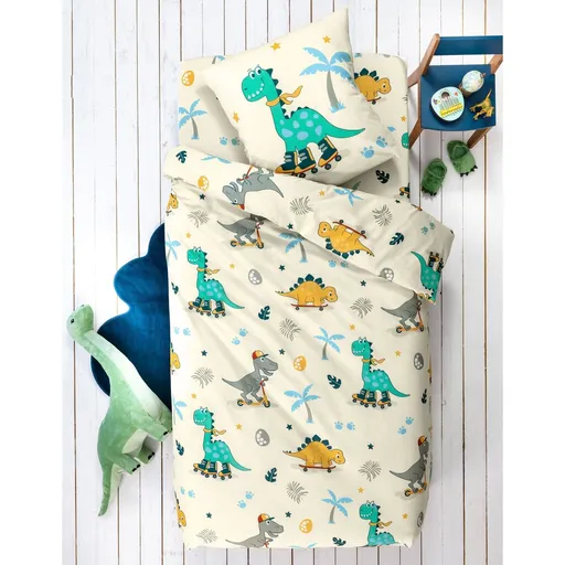 Detská bavlnená posteľná bielizeň s motívom Dinoroul