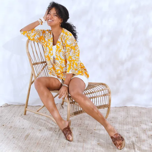 Kimono sako s potlačou kvetín