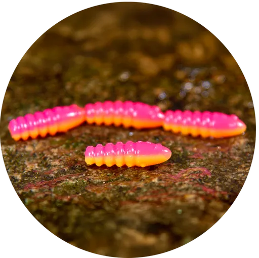 Redbass gumová nástraha trout grub tutti frutti uv color - 3x25 mm