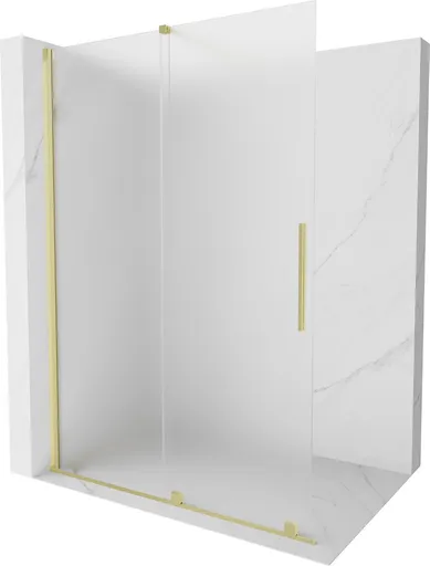 MEXEN/S - Velar Sprchová zástena posuvná Walk-in 150 x 200, dekor 8 mm, zlato kefovaná 871-150-000-33-55