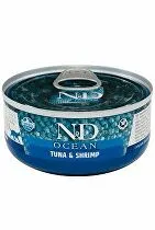 N&D CAT OCEAN Adult Tuniak a krevety 70g 1 + 1 Zadarmo