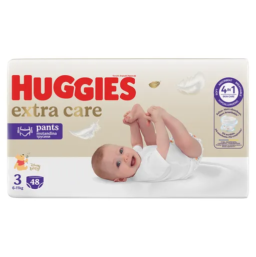 HUGGIES Detské plienky Extra Care Pants 3 veľkosť 6-11 kg 48 kusov