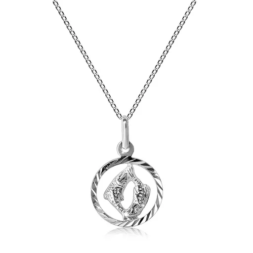 Náhrdelník zo striebra 925 - retiazka a znamenie RYBY