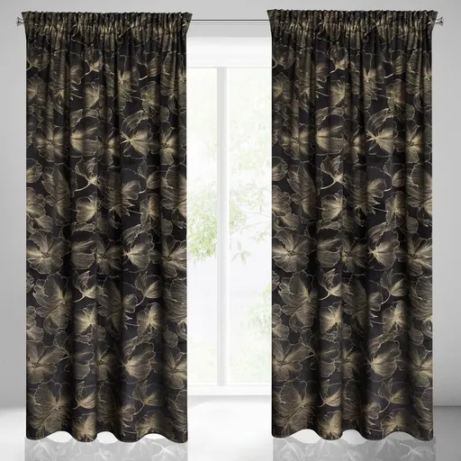 ArtFir Záves STELLA P | čierna/zlatá 140 x 300 cm