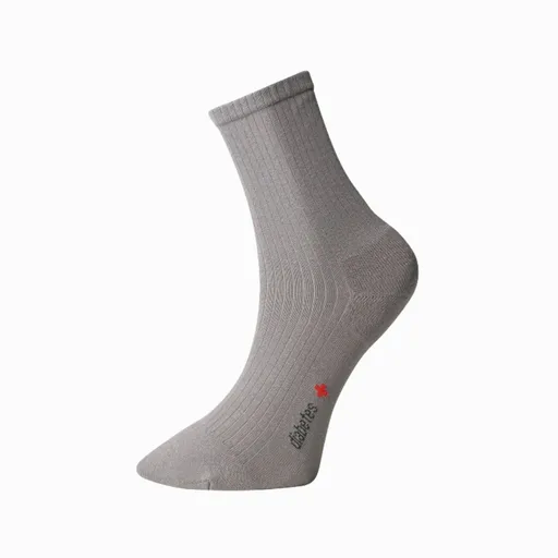 Ponožky s jemným zovretím lemu, s mikroplyšom v päte a špičke - šedé - Ovecha Veľkosť: 23-24