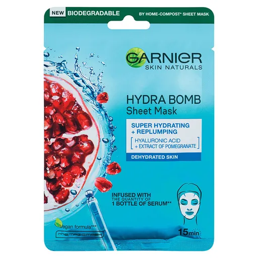 GARNIER Skin Naturals Hydra Bomb Textilná maska Pomegranate 28 g