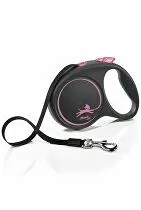 Vodítko FLEXI Black Design L opasok 5m/50kg ružová NEW