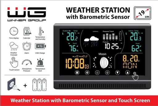 WG - Meteostanica WG3 s vonkajším čidlom, čierna