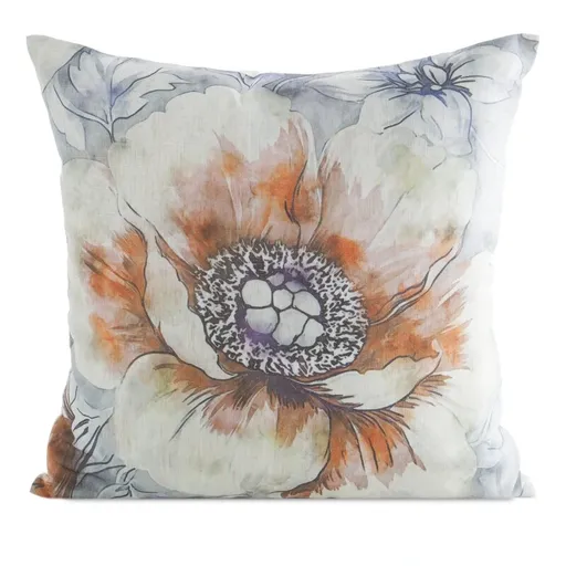 ArtFir Obliečka na vankúš LEN 44 | krémová/oranžová 45 x 45 cm