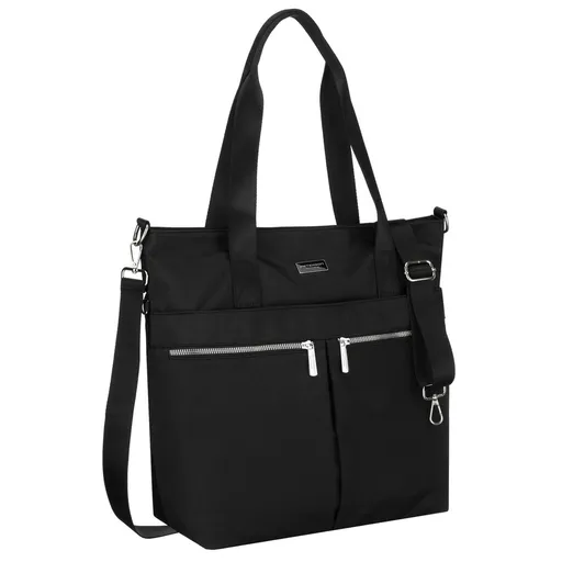 Dámska čierna shopper taška s jednou komorou a zapínaním na zips