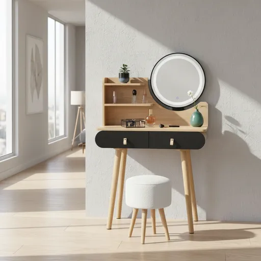 ArtJum Toaletný stolík SCANDI čierna | CM-324336