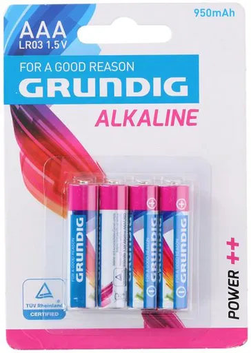 Baterie AAA GRUNDIG ALKALINE 950 mAh, 4KS