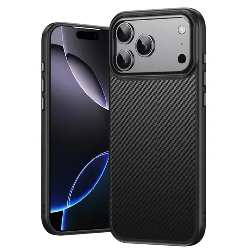 PROTEMIO KEVLAR Ochranný kryt s MagSafe pre Apple iPhone 17 Pro Max čierny